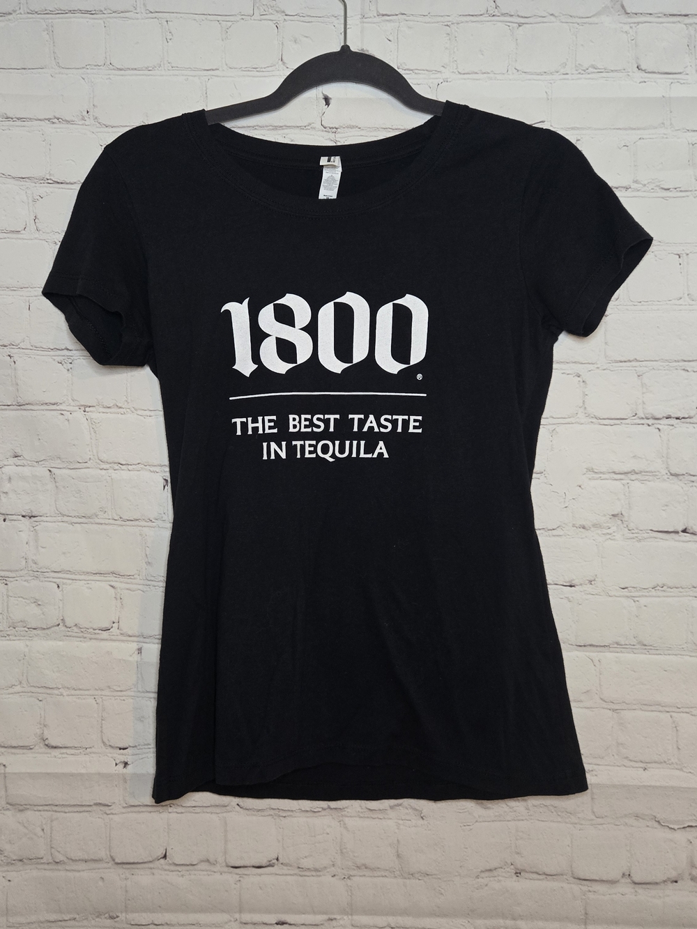 Gildan Black Women's Short-Sleeve Tee with White 1800 Logo